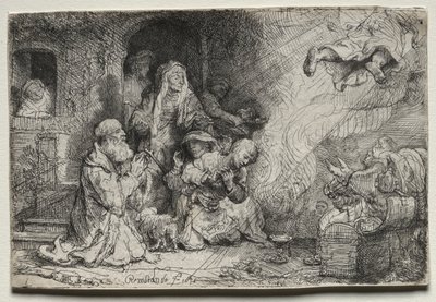 Anděl odcházející z Tobitovy rodiny od Rembrandt van Rijn