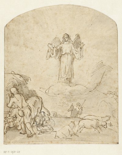 Zvěstování pastýřům od Rembrandt van Rijn