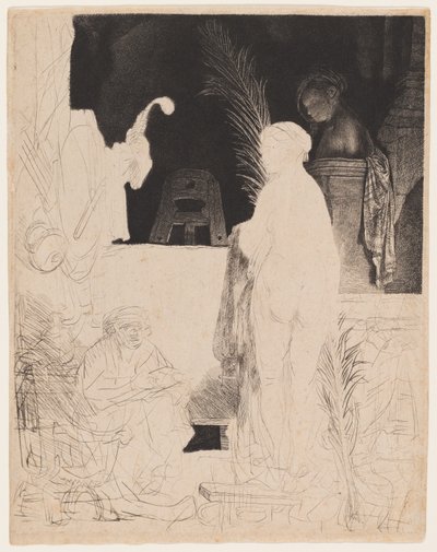 Umělec kreslí podle modelu od Rembrandt van Rijn