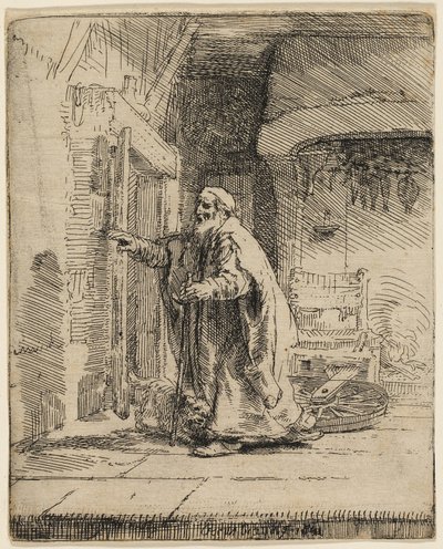 Tobitova slepota: Větší talíř od Rembrandt van Rijn