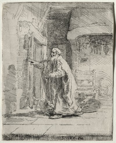 Tobitova slepota: Větší talíř od Rembrandt van Rijn