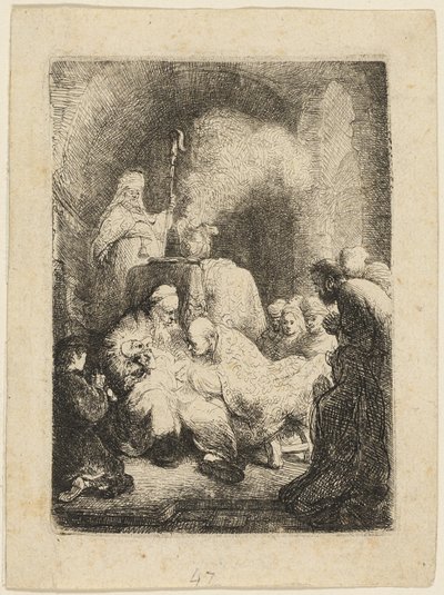 Obřízka: Malý talíř od Rembrandt van Rijn