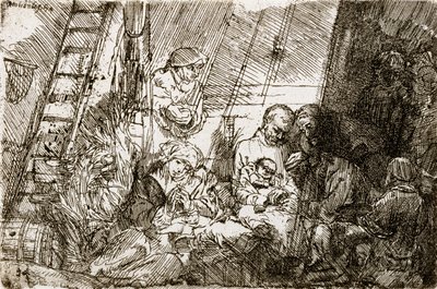 Obřízka ve stáji, 1654 od Rembrandt van Rijn