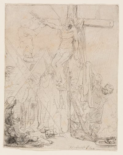 Sestup z kříže: Náčrt od Rembrandt van Rijn