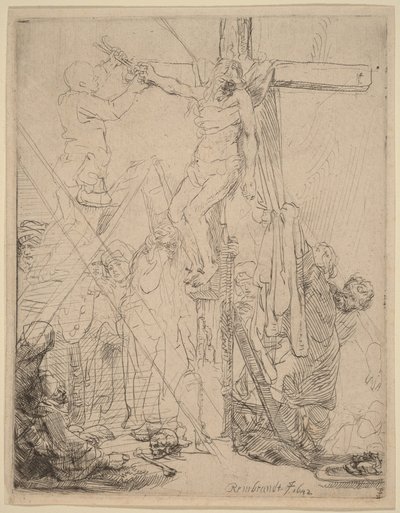 Snímání z kříže: skica od Rembrandt van Rijn