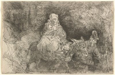 Útěk do Egypta: Překročení potoka od Rembrandt van Rijn