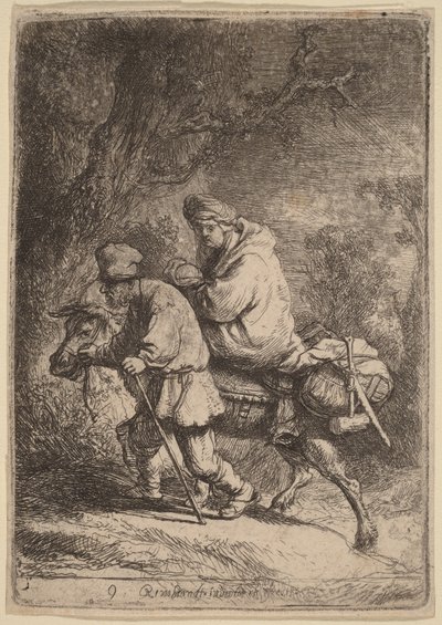 Útěk do Egypta: Malý od Rembrandt van Rijn