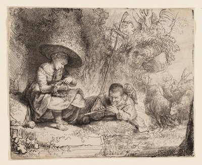 Hráč na flétnu od Rembrandt van Rijn