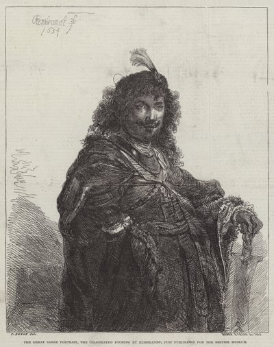 Portrét Velké šavle, Slavný lept od Rembrandt van Rijn