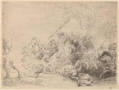 Velký lov na lva od Rembrandt van Rijn