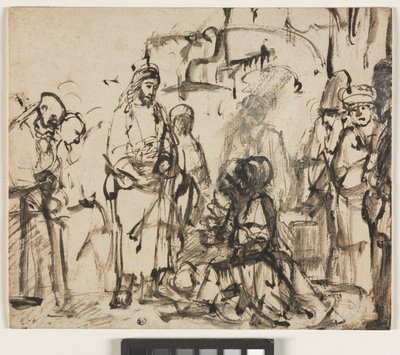 Setkání Krista s Martou a Marií po smrti Lazara, c.1662-65 od Rembrandt van Rijn