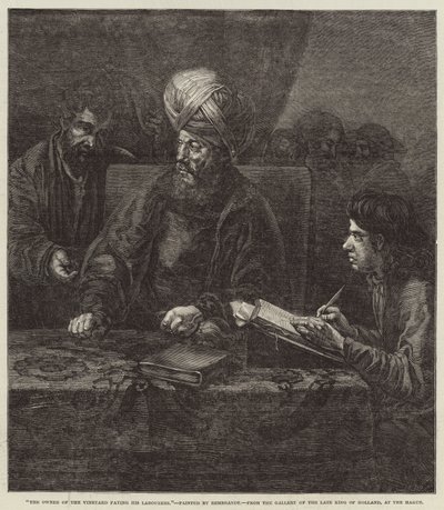 Majitel vinice platící svým dělníkům od Rembrandt van Rijn