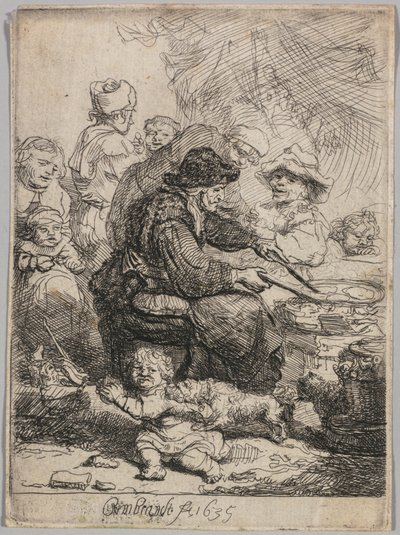 Žena s palačinkami od Rembrandt van Rijn