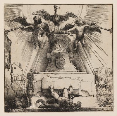 Fénix nebo Svržená socha od Rembrandt van Rijn