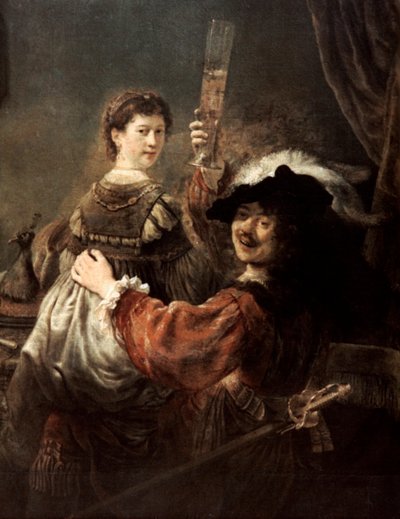 Marnotratný syn v hospodě Rembrandt a Saskia, c1635. od Rembrandt van Rijn
