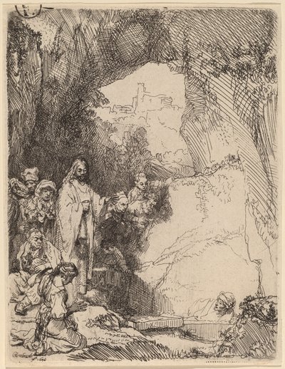Vzkříšení Lazara: Malý talíř od Rembrandt van Rijn