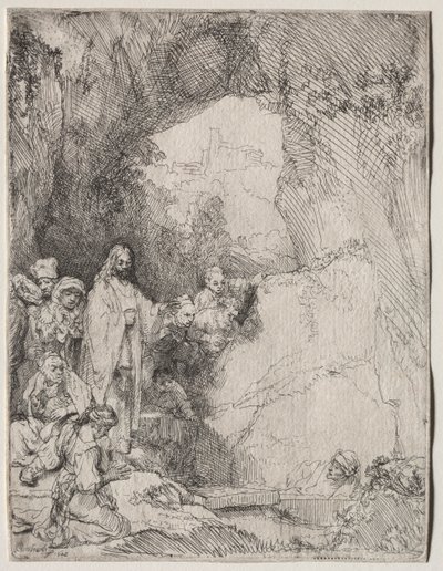 Vzkříšení Lazara: Malý talíř od Rembrandt van Rijn