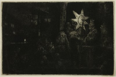 Hvězda králů: Noční kousek od Rembrandt van Rijn