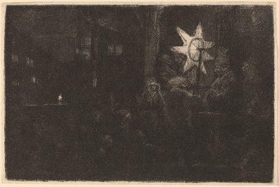 Hvězda králů: Noční díl od Rembrandt van Rijn