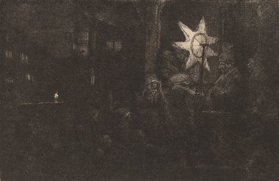 The Star of the Kings: A Night Piece, c. 1651. od Rembrandt van Rijn