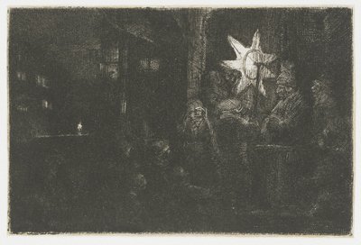 Hvězda králů: noční kousek od Rembrandt van Rijn