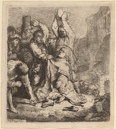 Kamenování svatého Štěpána od Rembrandt van Rijn
