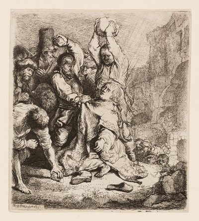 Ukamenování svatého Štěpána od Rembrandt van Rijn
