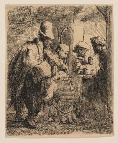 Strolling Musicians od Rembrandt van Rijn