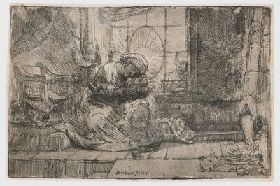 Panna a dítě s kočkou a hadem Panna a dítě s kočkou a hadem od Rembrandt van Rijn