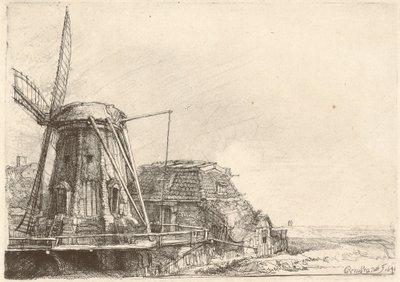 Větrný mlýn od Rembrandt van Rijn