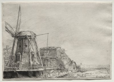 Větrný mlýn od Rembrandt van Rijn
