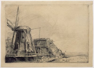 Větrný mlýn od Rembrandt van Rijn