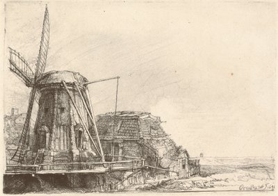 Větrný mlýn od Rembrandt van Rijn