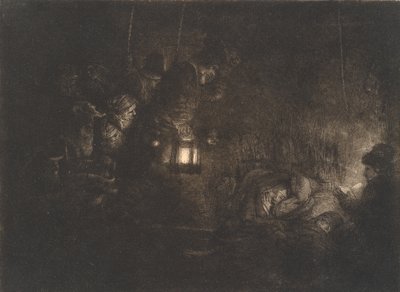Klanění pastýřů: noční kus od Rembrandt van Rijn