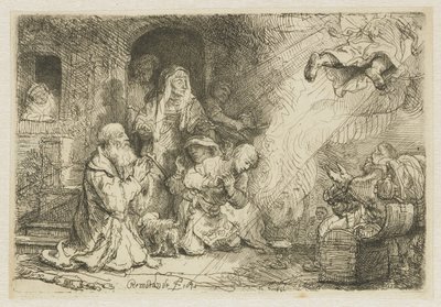 Anděl odcházející z Tobiášovy rodiny od Rembrandt van Rijn
