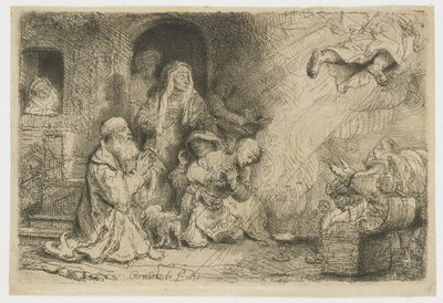 Anděl odcházející z Tobiášovy rodiny od Rembrandt van Rijn