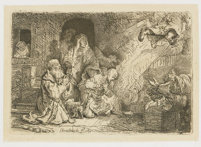 Anděl odcházející z Tobiášovy rodiny od Rembrandt van Rijn