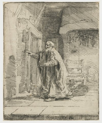 Tobitova slepota: větší talíř od Rembrandt van Rijn