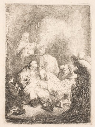 Obřízka: malá deska od Rembrandt van Rijn