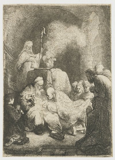 Obřízka: malá deska od Rembrandt van Rijn