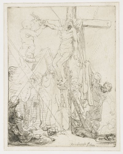 Sestup z kříže: skica od Rembrandt van Rijn