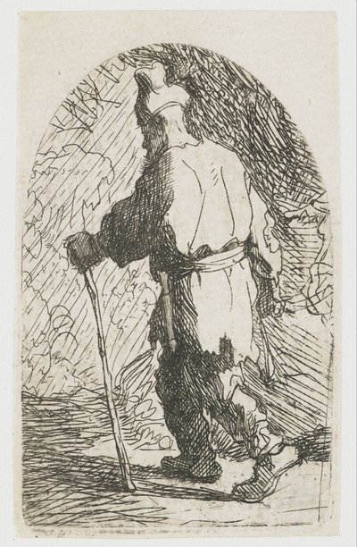 Útěk do Egypta: skica: svatý Josef od Rembrandt van Rijn