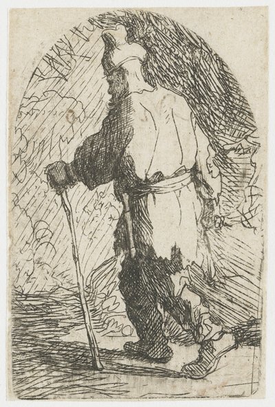 Útěk do Egypta: skica: svatý Josef od Rembrandt van Rijn