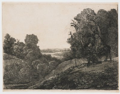Útěk do Egypta: pozměněná deska od Seghers od Rembrandt van Rijn