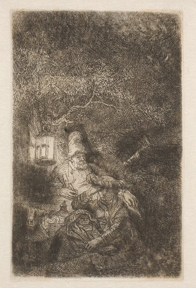 Zbytek letu: noční scéna od Rembrandt van Rijn