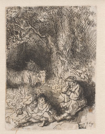 Spící pastevec od Rembrandt van Rijn