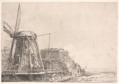 Větrný mlýn od Rembrandt van Rijn