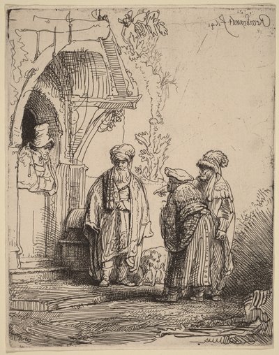 Tři orientální postavy (Jakub a Lában) od Rembrandt van Rijn