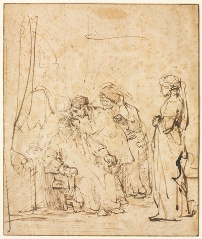 Tobiáš uzdravuje slepotu svých otců, c. 1640-45. od Rembrandt van Rijn