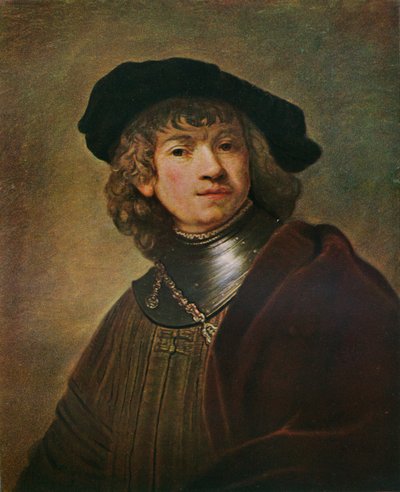 Tronie mladého muže v Gorget a čepici, c1639 od Rembrandt van Rijn